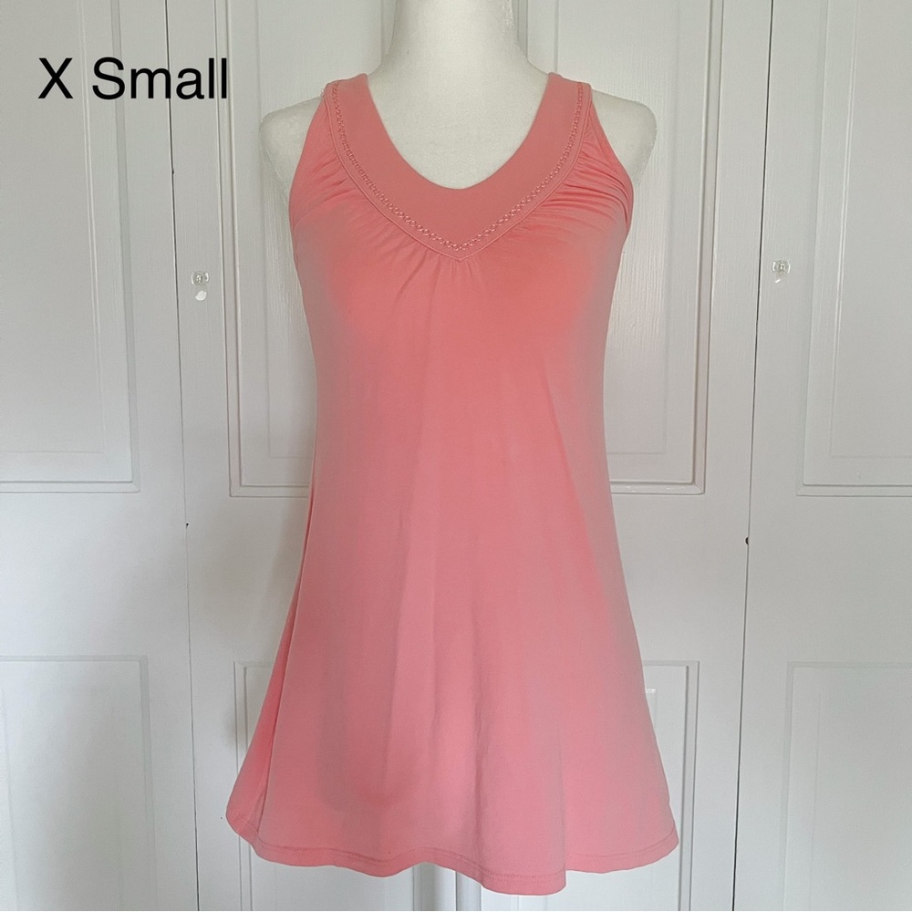 X Small Lucy Light Coral Pink Swing Workout Tank Top